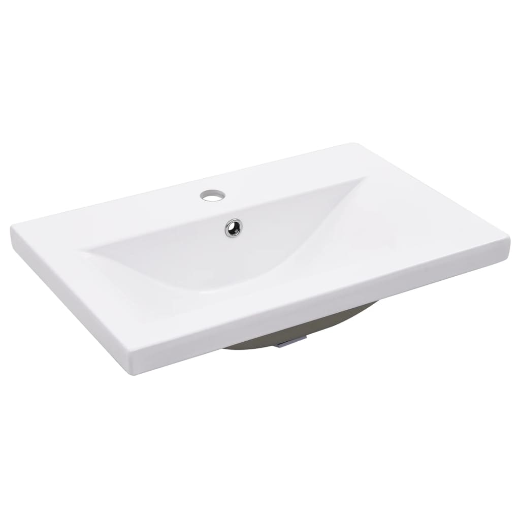 vidaXL Meuble sous-lavabo avec lavabo intégré Chêne fumé Bois d'ingénierie