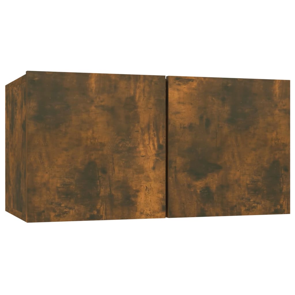vidaXL Meubles TV muraux 4 pcs Chêne fumé 60x30x30 cm Bois d'ingénierie