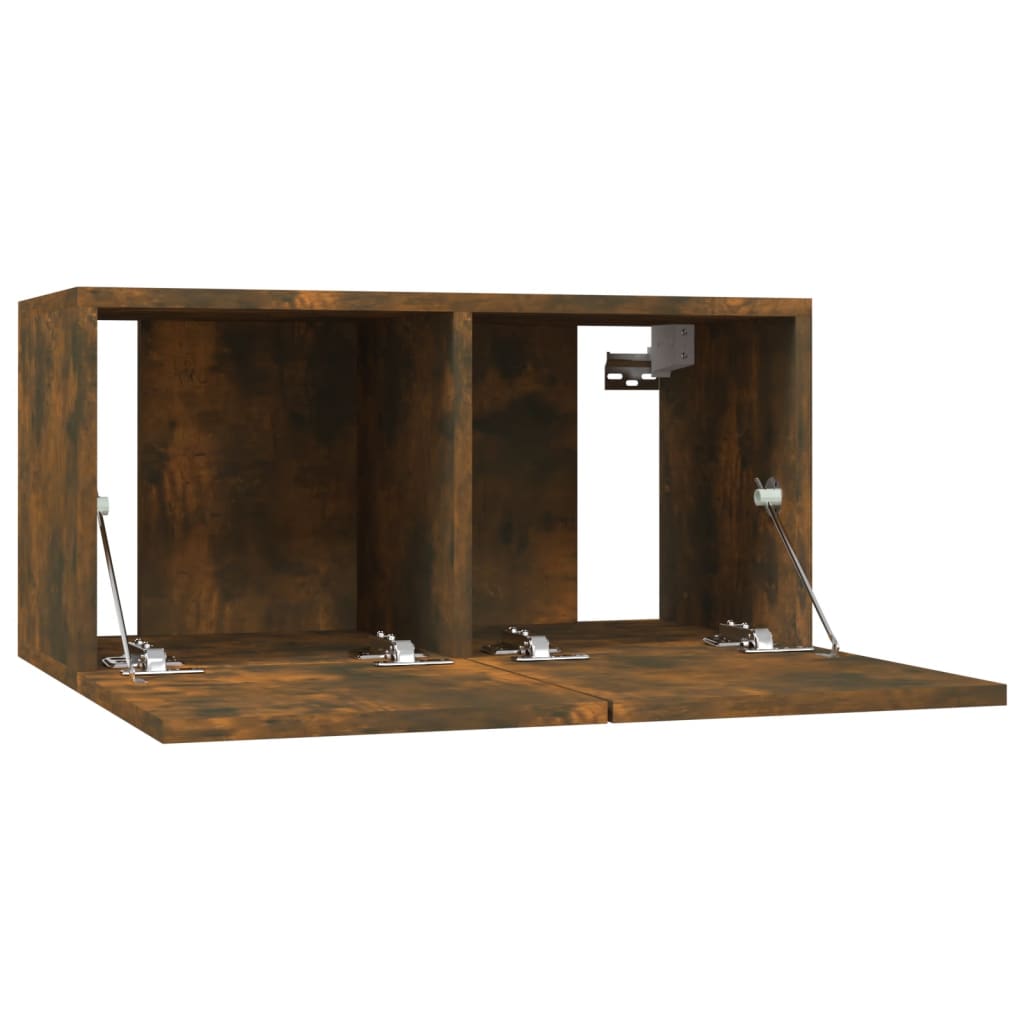 vidaXL Meubles TV muraux 4 pcs Chêne fumé 60x30x30 cm Bois d'ingénierie
