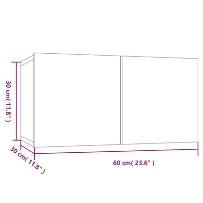 vidaXL Meubles TV muraux 4 pcs Chêne fumé 60x30x30 cm Bois d'ingénierie