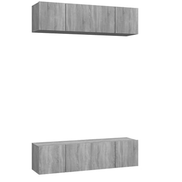 vidaXL Meubles TV muraux 4 pcs Gris Sonoma 60x30x30 cm Bois d'ingénierie
