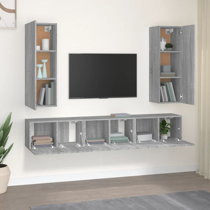 vidaXL Ensemble de meubles TV 5 pcs Gris sonoma Aggloméré