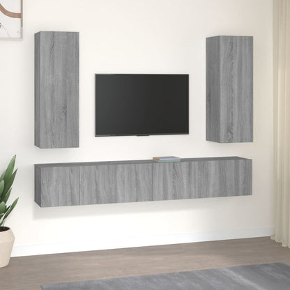 vidaXL Ensemble de meubles TV 5 pcs Gris sonoma Aggloméré