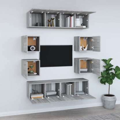 vidaXL Ensemble de meubles TV 8 pcs Gris Sonoma Aggloméré