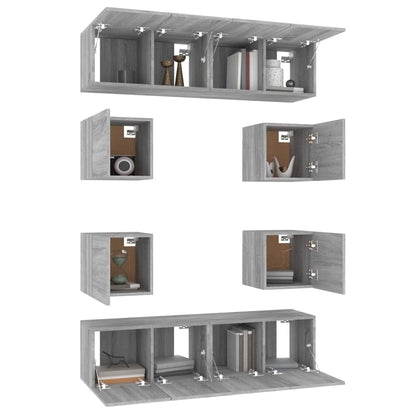 vidaXL Ensemble de meubles TV 8 pcs Gris Sonoma Aggloméré