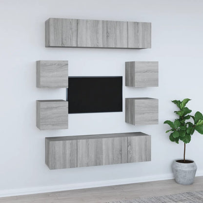 vidaXL Ensemble de meubles TV 8 pcs Gris Sonoma Aggloméré