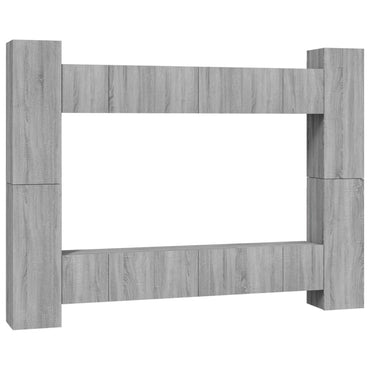 vidaXL Meuble TV 10 pcs Aggloméré Gris Sonoma
