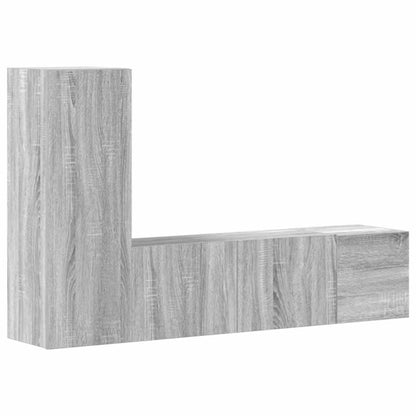 vidaXL Meuble TV 3 pcs Gris Sonoma Aggloméré
