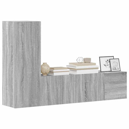 vidaXL Meuble TV 3 pcs Gris Sonoma Aggloméré
