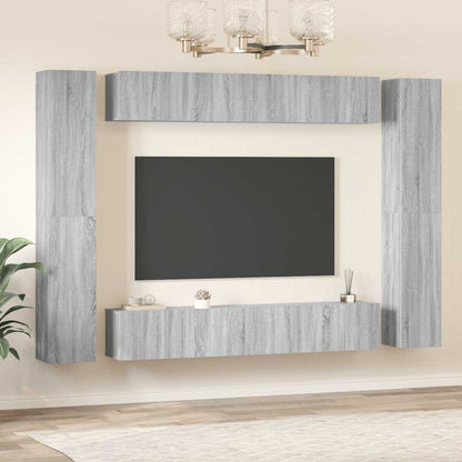 vidaXL Meuble TV 10 pcs Aggloméré Gris Sonoma