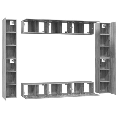 vidaXL Meuble TV 10 pcs Aggloméré Gris Sonoma