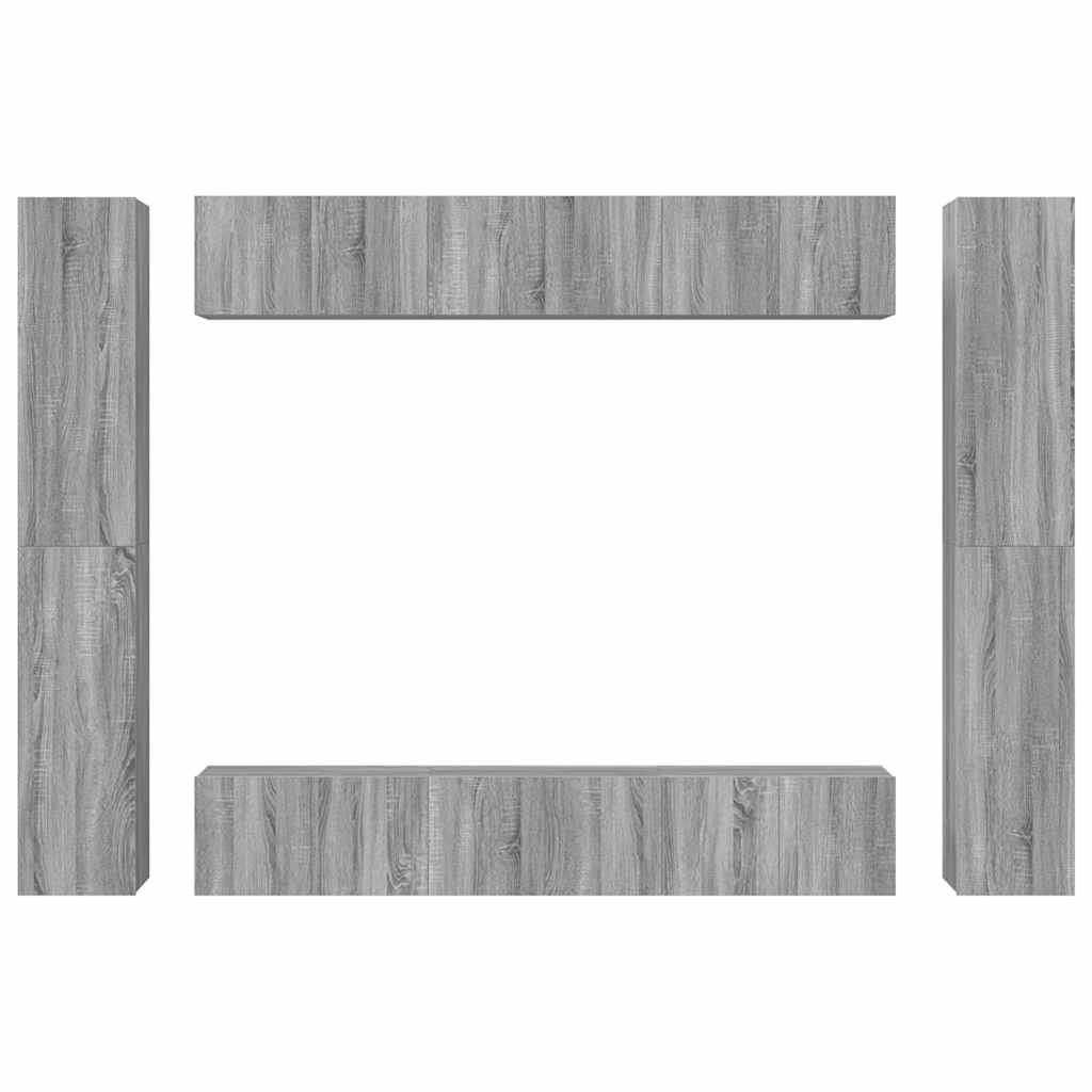 vidaXL Meuble TV 10 pcs Aggloméré Gris Sonoma