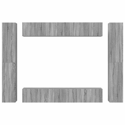 vidaXL Meuble TV 10 pcs Aggloméré Gris Sonoma