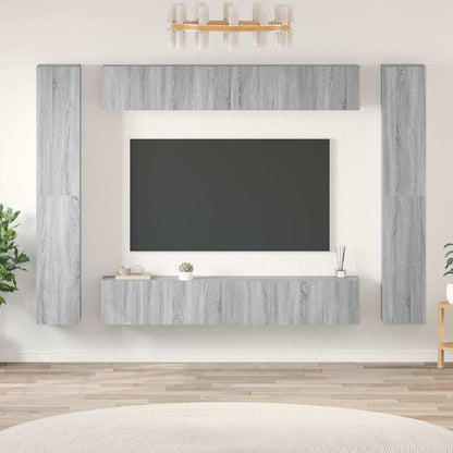 vidaXL Meuble TV 10 pcs Aggloméré Gris Sonoma