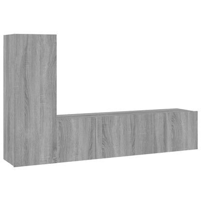 vidaXL 3-tlg. TV-Schrank-Set Grau Sonoma Holzwerkstoff