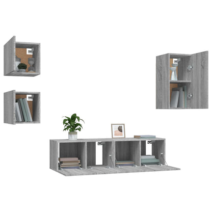vidaXL Ensemble de meubles TV 5 pcs Gris sonoma Aggloméré