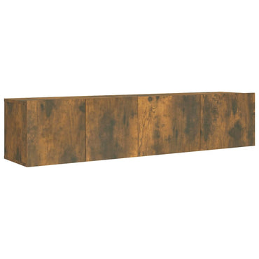 vidaXL Meuble TV, 2 pcs, chêne fumé, bois d'ingénierie