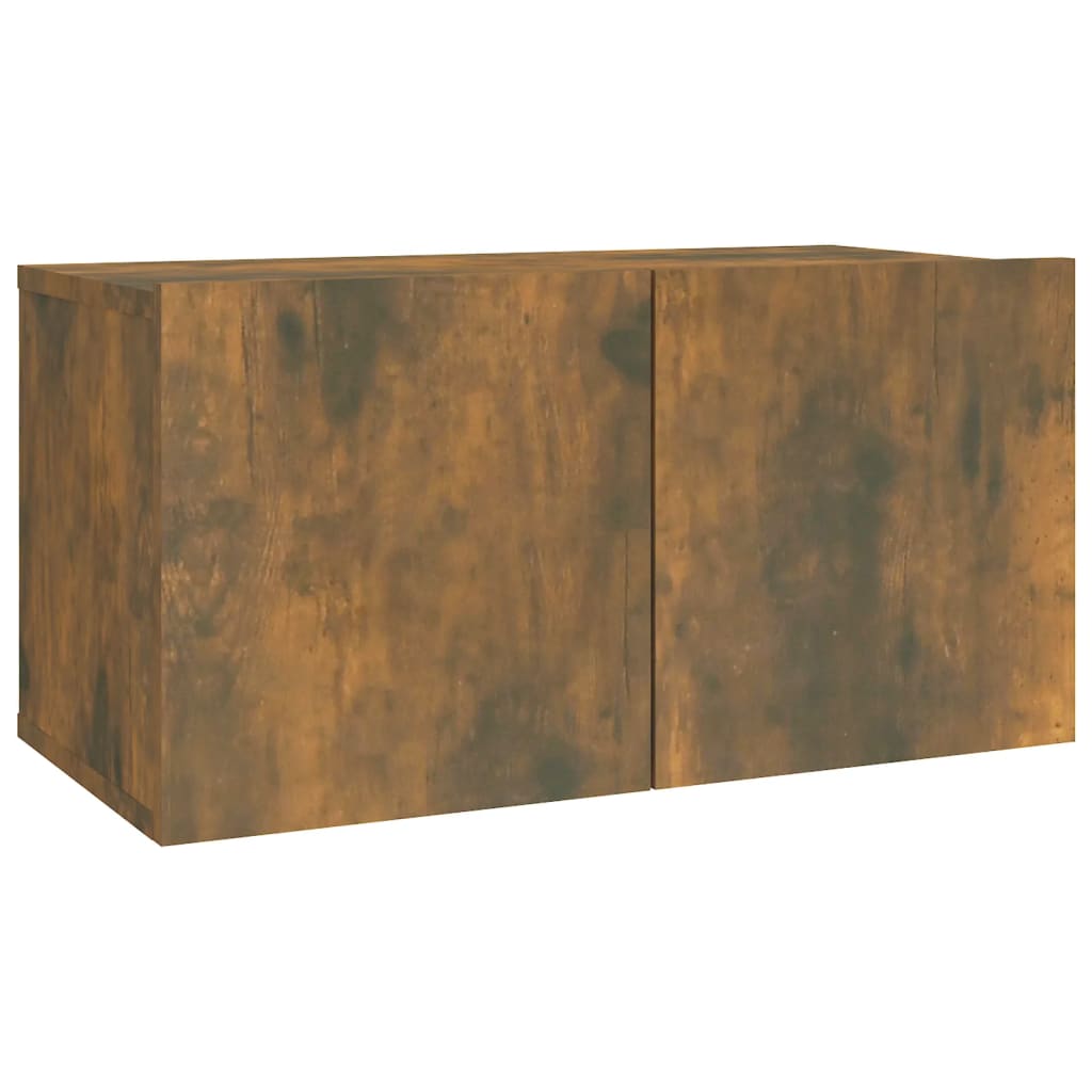vidaXL Meuble TV, 2 pcs, chêne fumé, bois d'ingénierie
