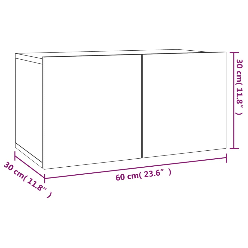 vidaXL Meuble TV, 2 pcs, chêne fumé, bois d'ingénierie