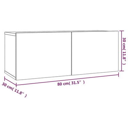 vidaXL Meuble TV, 2 pcs, chêne fumé, bois d'ingénierie