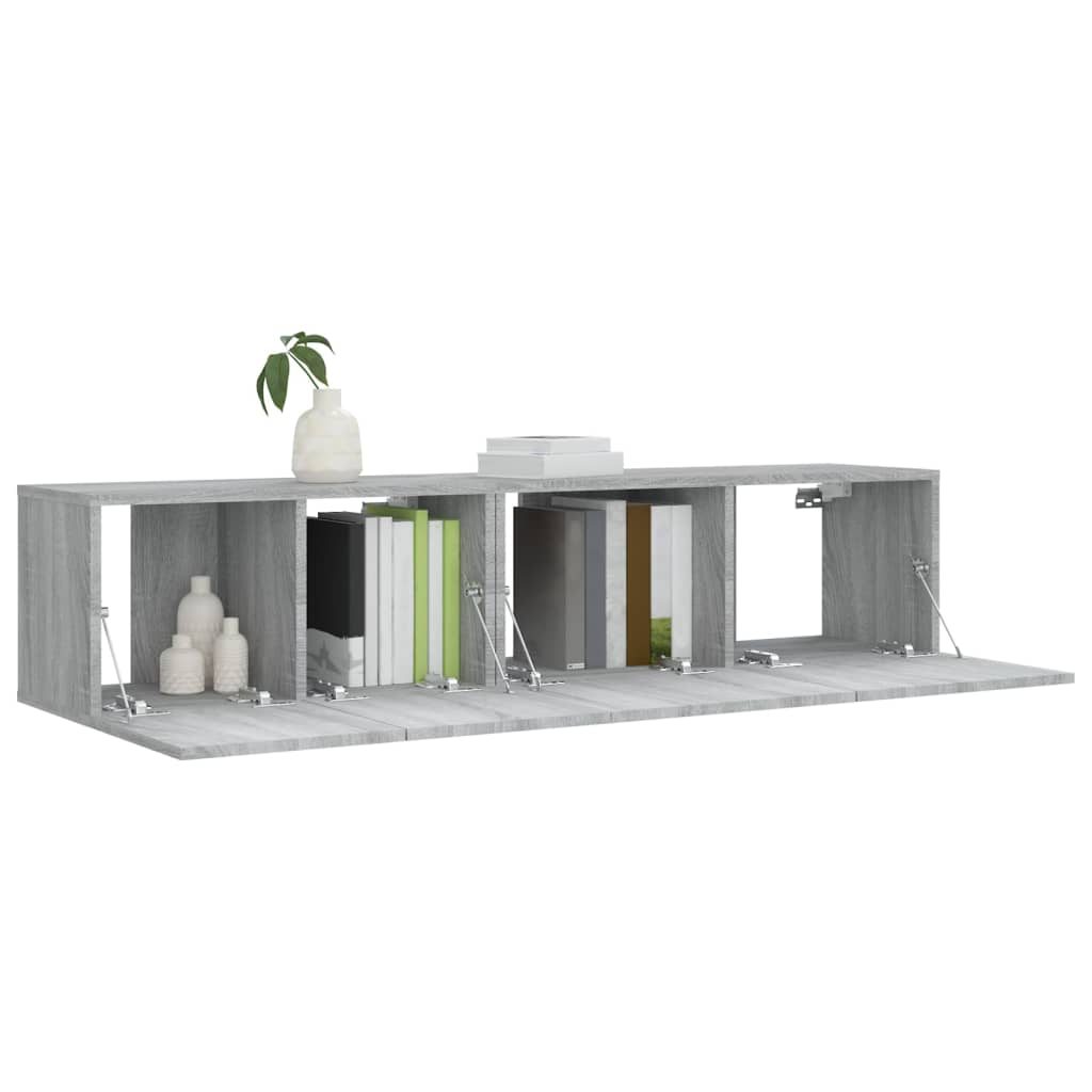vidaXL Ensemble de 2 meubles TV gris sonoma en bois d'ingénierie