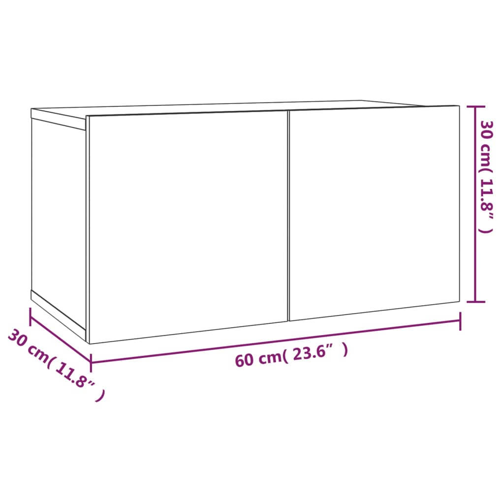 vidaXL Ensemble de 2 meubles TV gris sonoma en bois d'ingénierie