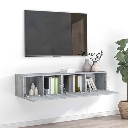 vidaXL Ensemble de 2 meubles TV gris sonoma en bois d'ingénierie