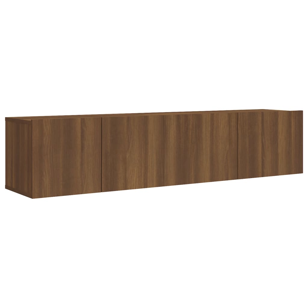 vidaXL 2-tlg. TV-Schrank-Set Braun Eichen-Optik Holzwerkstoff