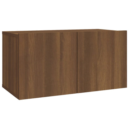vidaXL 2-tlg. TV-Schrank-Set Braun Eichen-Optik Holzwerkstoff
