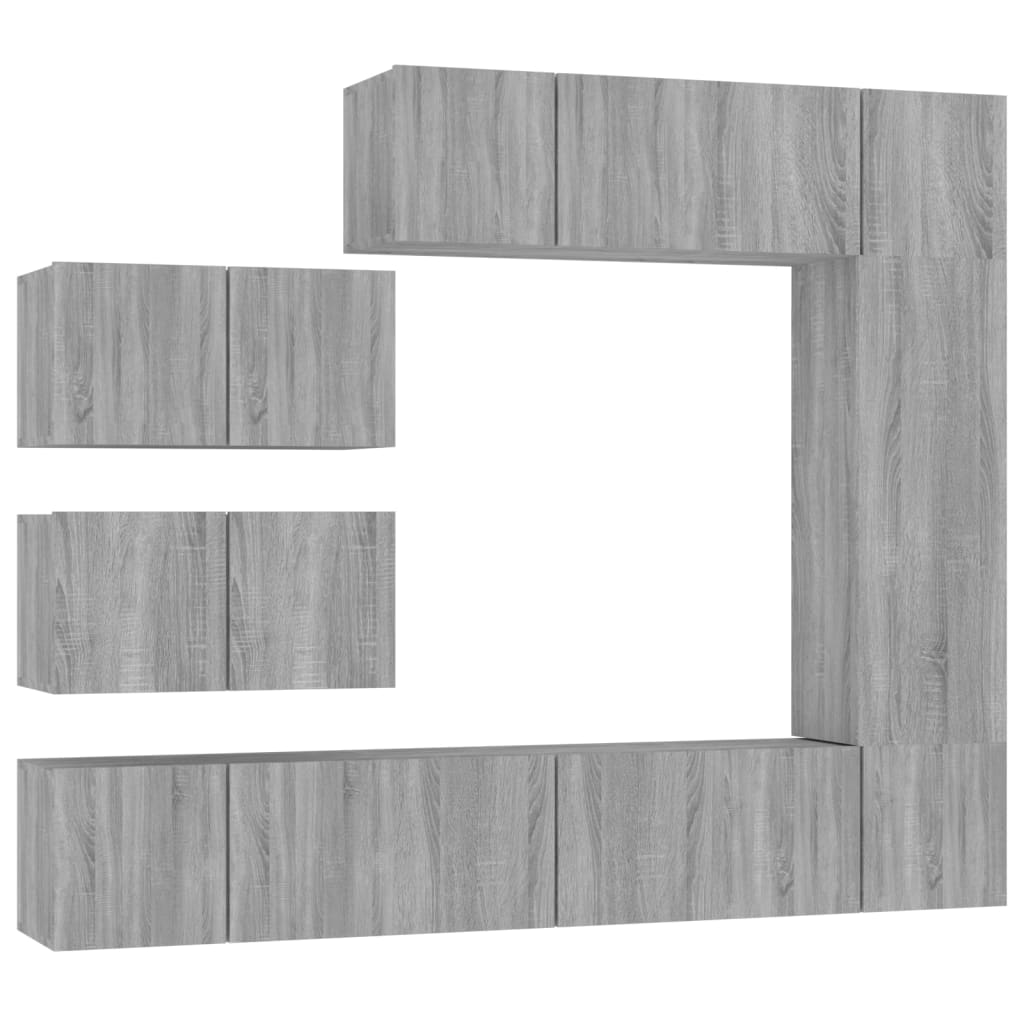 vidaXL Ensemble de meubles TV 8 pcs Gris Sonoma Aggloméré