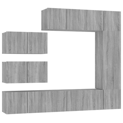 vidaXL Ensemble de meubles TV 8 pcs Gris Sonoma Aggloméré