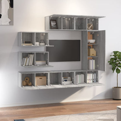 vidaXL Ensemble de meubles TV 8 pcs Gris Sonoma Aggloméré