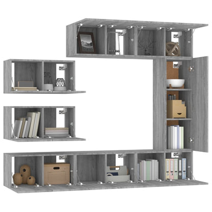 vidaXL Ensemble de meubles TV 8 pcs Gris Sonoma Aggloméré