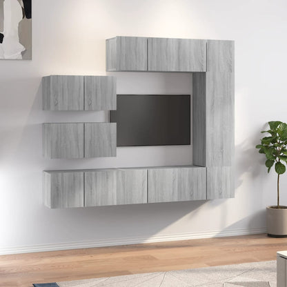 vidaXL Ensemble de meubles TV 8 pcs Gris Sonoma Aggloméré