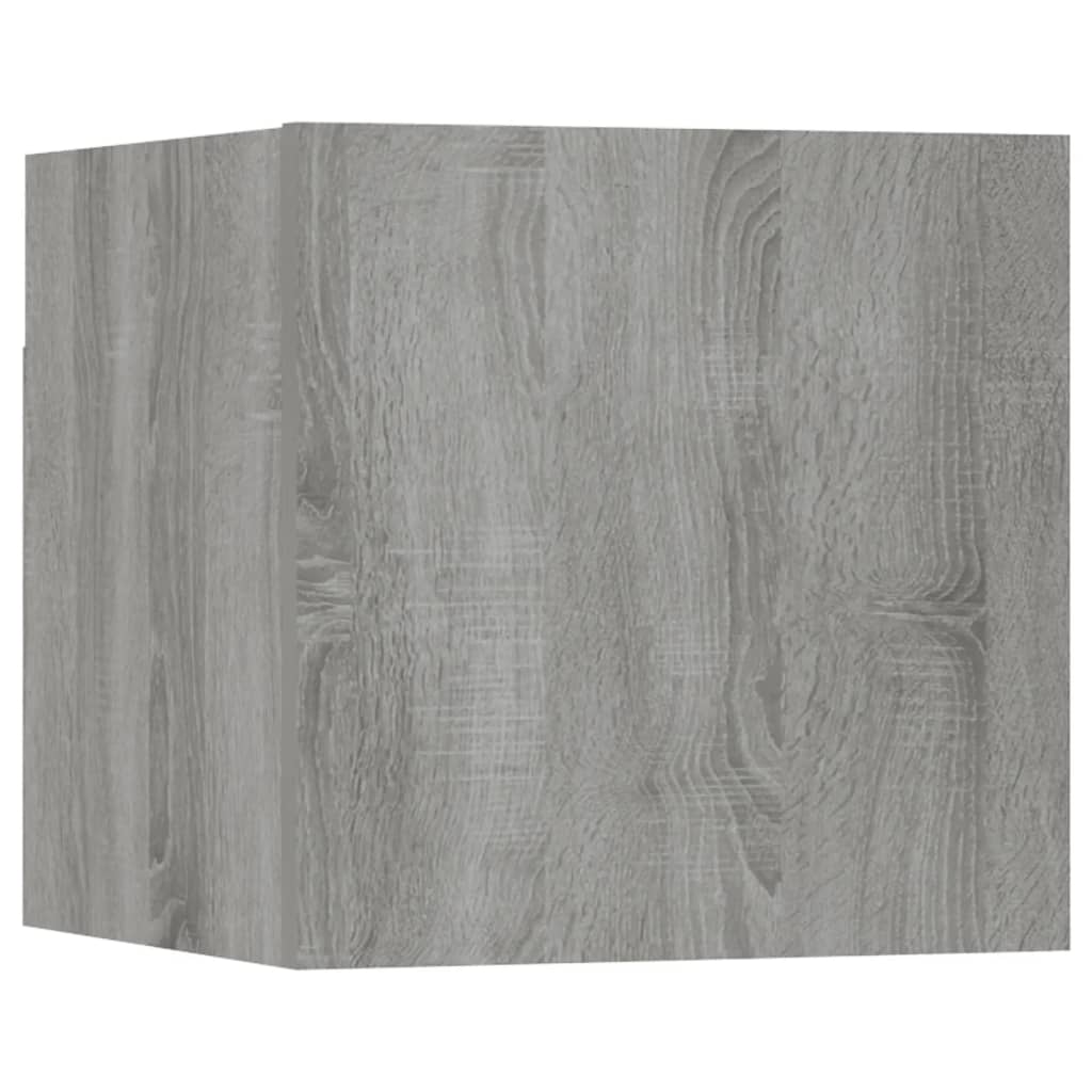 vidaXL Meuble TV mural gris Sonoma en bois d'ingénierie