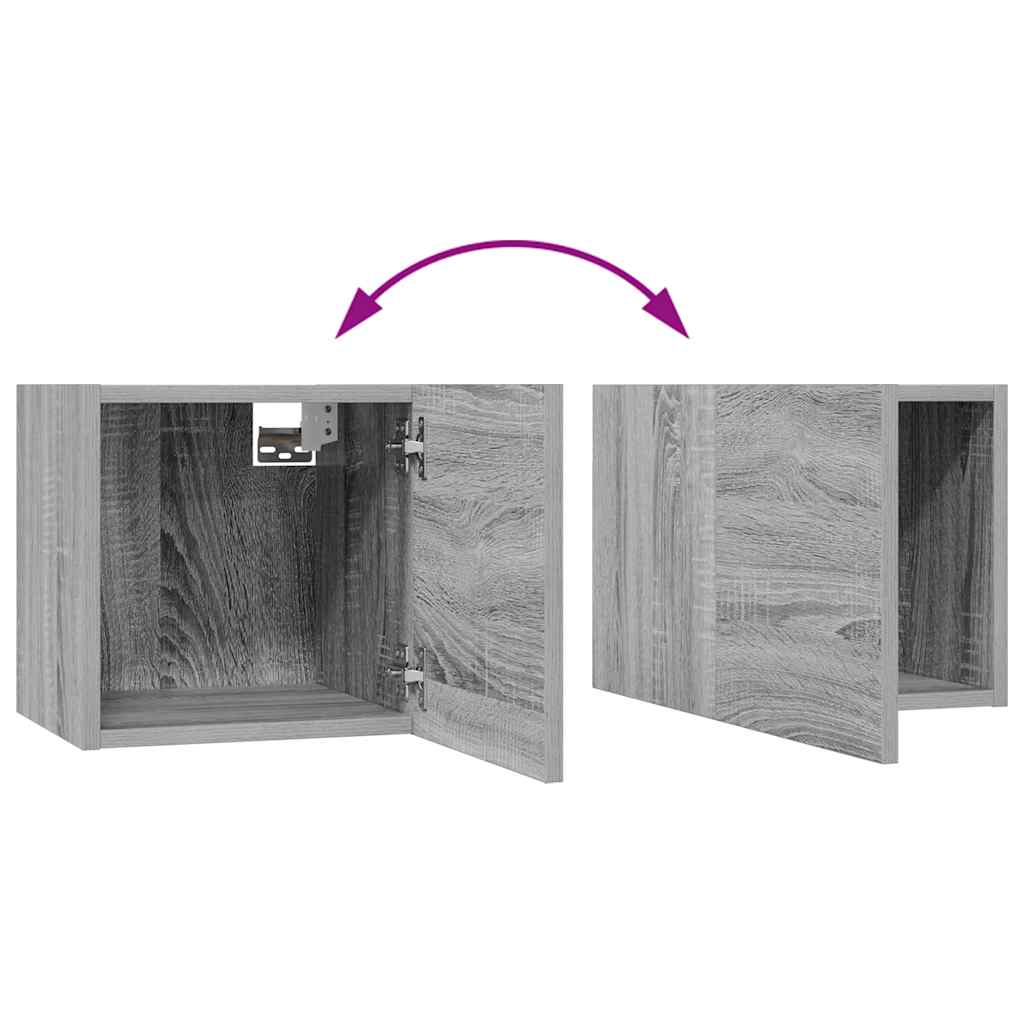 vidaXL Meuble TV 10 pcs Aggloméré Gris Sonoma