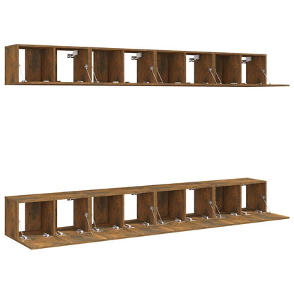 vidaXL 8-tlg. TV-Schrank-Set Räuchereiche 60x30x30 cm Holzwerkstoff