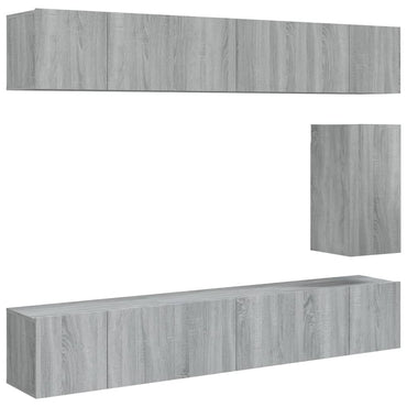 vidaXL Ensemble de meubles TV 7 pcs Aggloméré Gris Sonoma