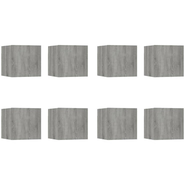 vidaXL Meuble TV mural 8 pcs Gris Sonoma 30,5x30x30 cm