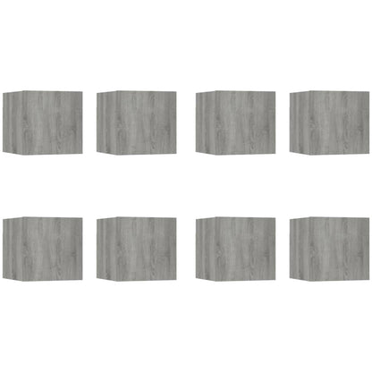 vidaXL Meuble TV mural 8 pcs Gris Sonoma 30,5x30x30 cm