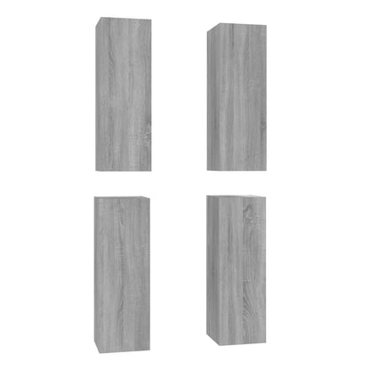 vidaXL Meubles TV 4 pcs Gris Sonoma 30,5x30x90 cm Aggloméré