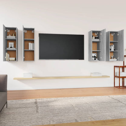 vidaXL Meubles TV 4 pcs Gris Sonoma 30,5x30x90 cm Aggloméré