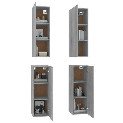 vidaXL Meubles TV 4 pcs Gris Sonoma 30,5x30x90 cm Aggloméré