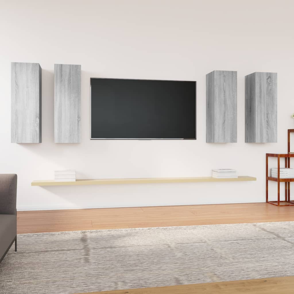 vidaXL Meubles TV 4 pcs Gris Sonoma 30,5x30x90 cm Aggloméré