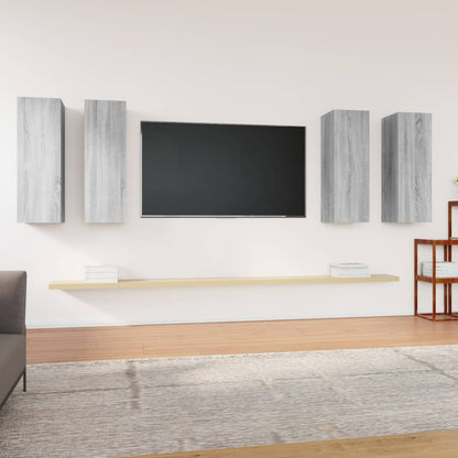 vidaXL Meubles TV 4 pcs Gris Sonoma 30,5x30x90 cm Aggloméré