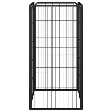 vidaXL 4-tlg. Hundelaufstall Schwarz 50x100cm Stahl Pulverbeschichtung