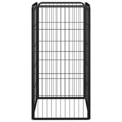 vidaXL 4-tlg. Hundelaufstall Schwarz 50x100cm Stahl Pulverbeschichtung