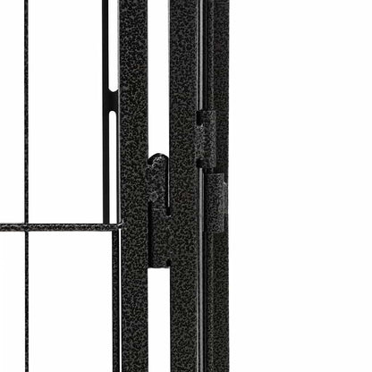 vidaXL 4-tlg. Hundelaufstall Schwarz 50x100cm Stahl Pulverbeschichtung