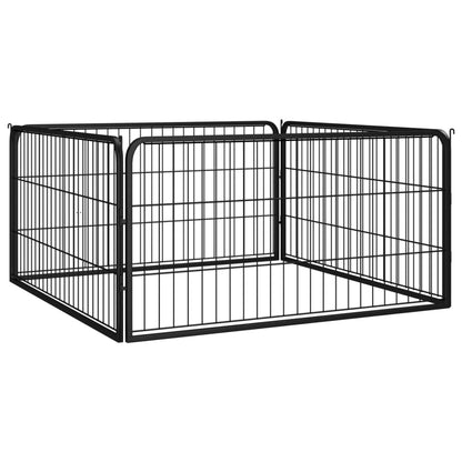 vidaXL Parc pour chiots 4 pcs Noir 100x50 cm Acier poudré