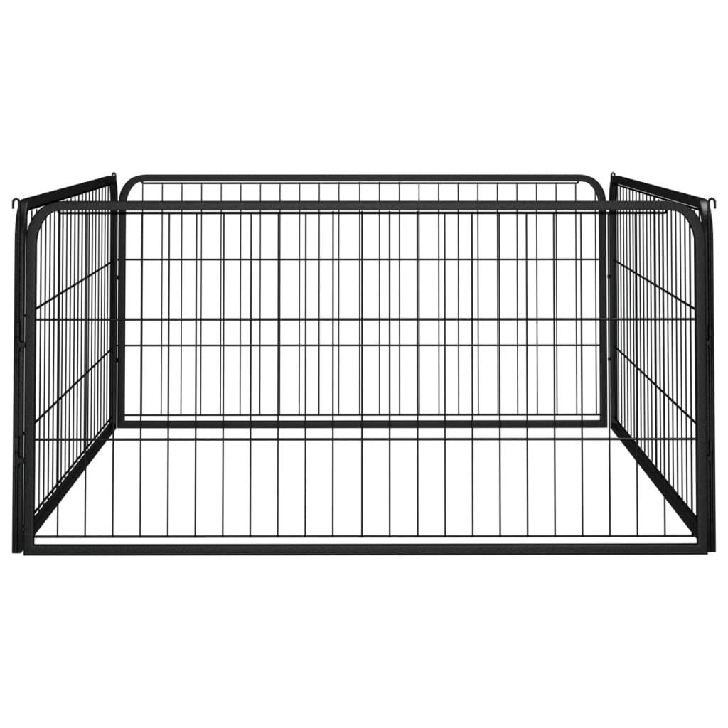 vidaXL Parc pour chiots 4 pcs Noir 100x50 cm Acier poudré